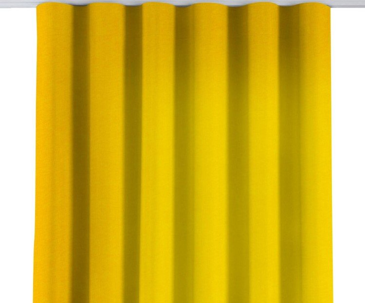 Комплект штор канвас желтый, на тесьме «Волна»