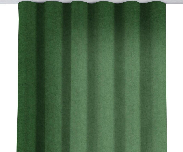 Комплект штор канвас зелёный, на тесьме «Волна»